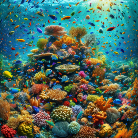 KI Kunstwerke - Korallen- und Fischwelt