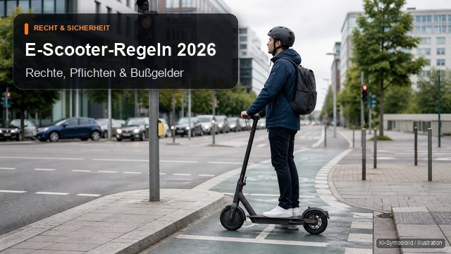 E-Scooter-Regeln 2026 zu Rechten, Pflichten und Bußgeldern E-Scooter-Regeln 2026 zu Rechten, Pflichten und Bußgeldern